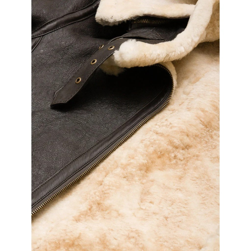 WOMEN BROWN SHEEPSKIN SHEARLING JACKET MELISSA